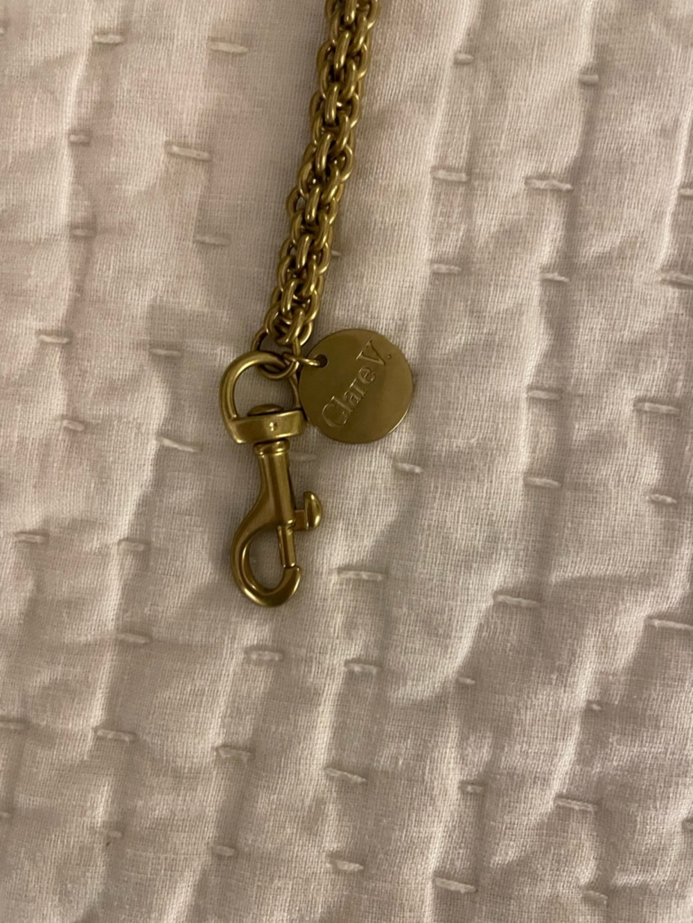 NIB Clare V. Thick Brass Chain Crossbody Strap - Picture 2 of 4